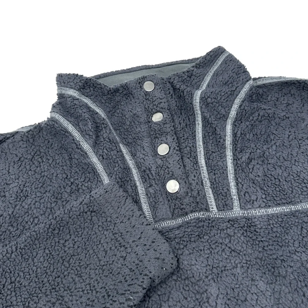 KUHL Avalon Womens Gray Sherpa‎ Fleece 1/4 Snap Sweater Hiking Outdoor Large